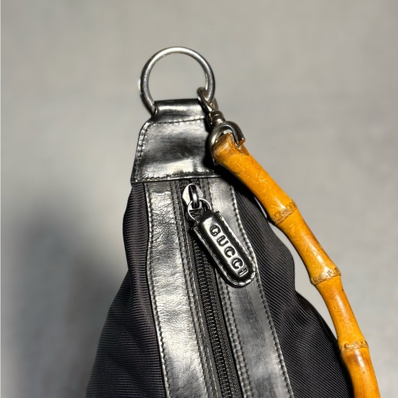 Authentic GUCCI Nylon Bamboo Handle Shoulder Bag - Picture 3 of 7